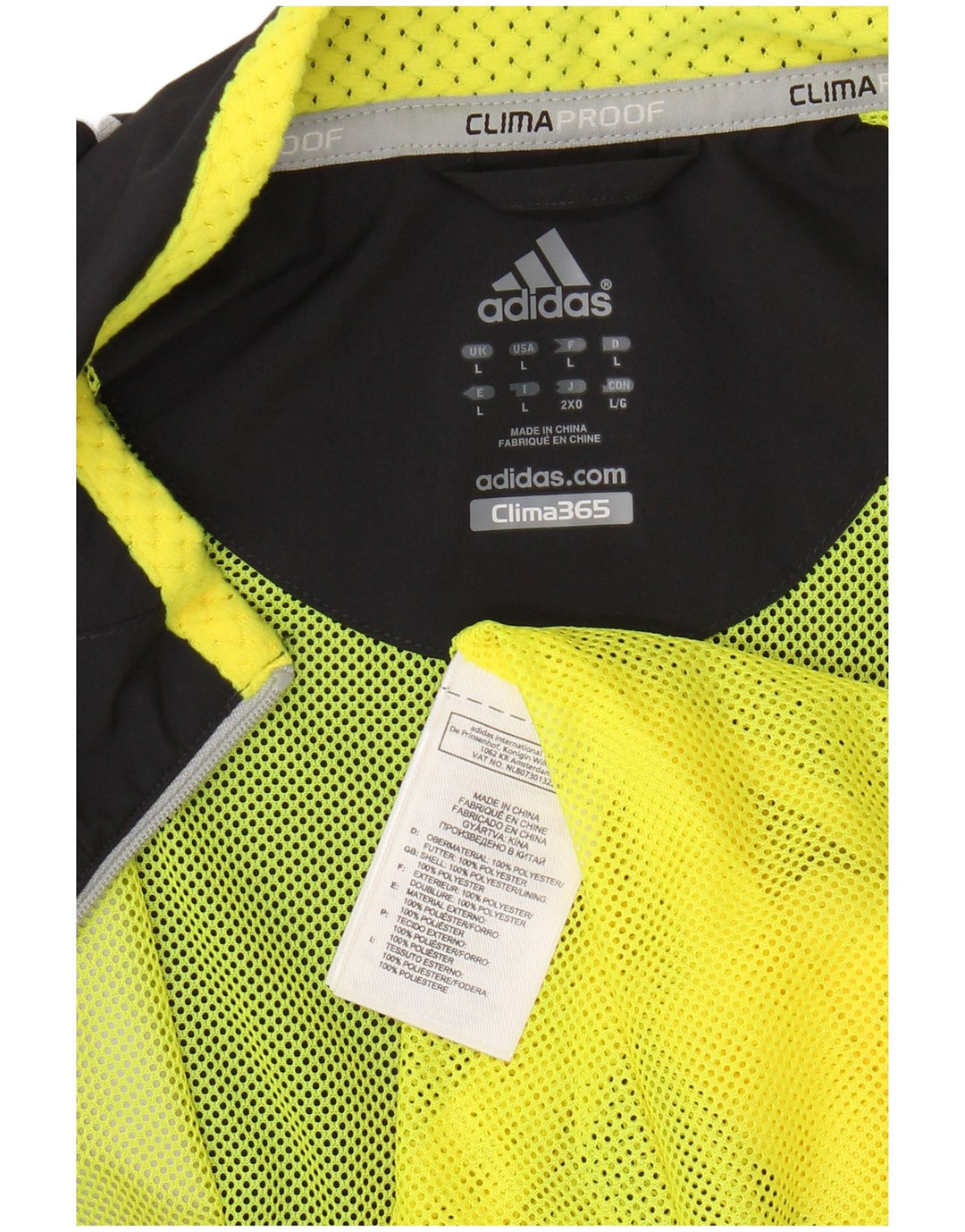 ADIDAS Chaqueta impermeable Clima 365 para hombre Reino Unido 40 Grande Poliéster azul marino