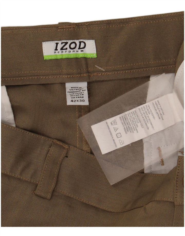 Pantalón Chino Recto Izod Hombre W42 L30 Poliéster Beige