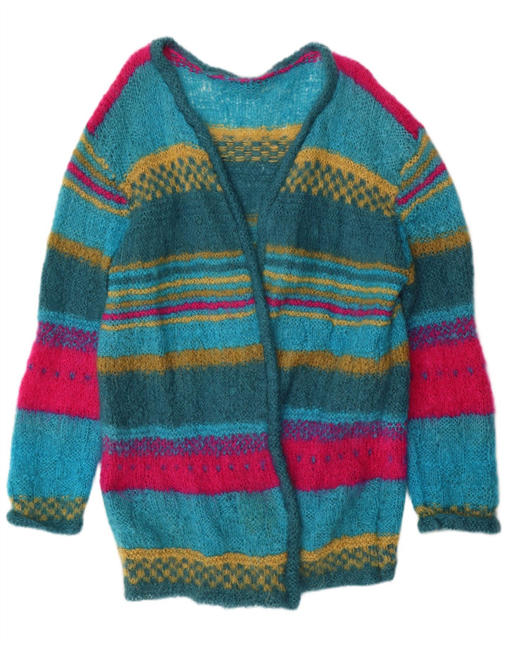 Vintage mujer longline cardigan suéter Reino Unido 14 medio multicolor