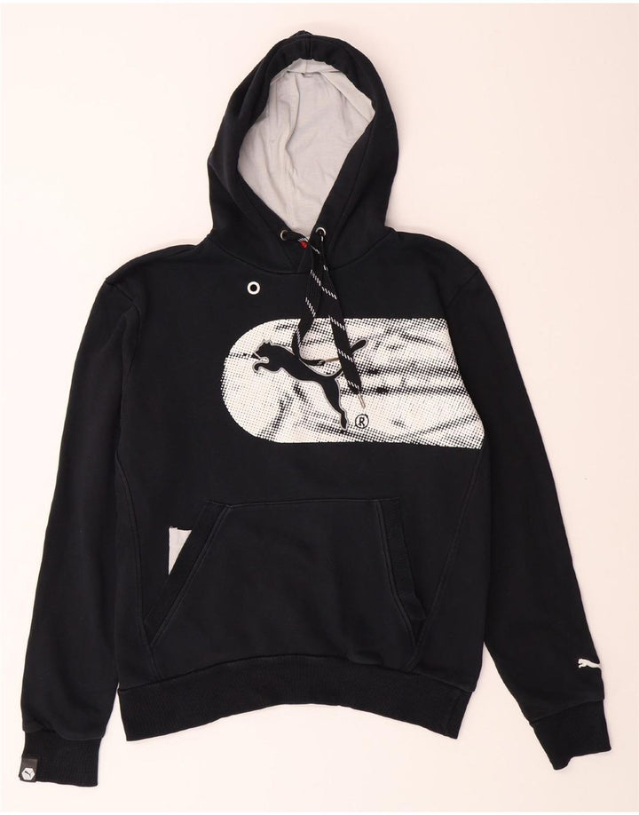 PUMA Mens Graphic Hoodie Jumper Medium Black