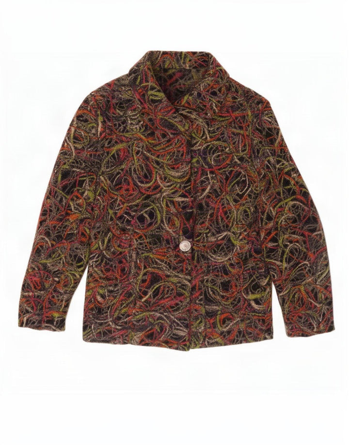 Gai Mattiolo - Chaqueta tipo blazer para mujer, diseño abstracto, talla 40, talla M, multicolor