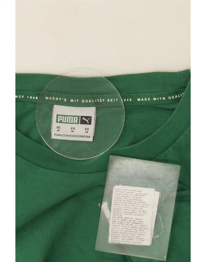 Camiseta Puma Hombre Graphic Top Algodón Verde Medio