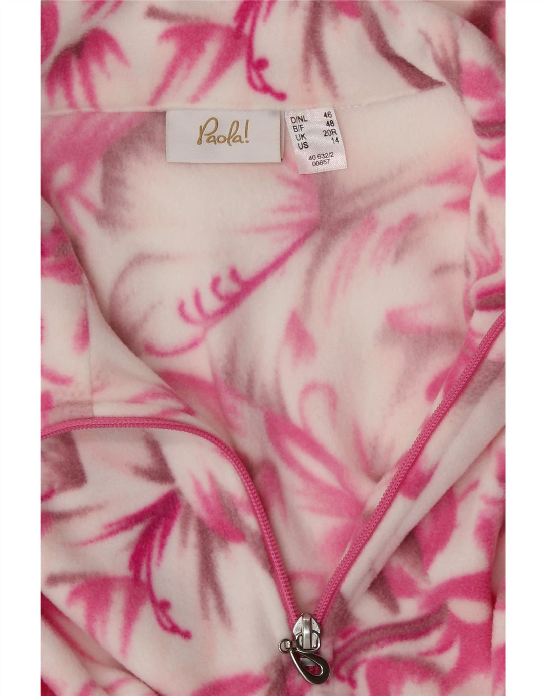 PAOLA Jersey polar de manga 3/4 para mujer UK 20 2XL Rosa floral
