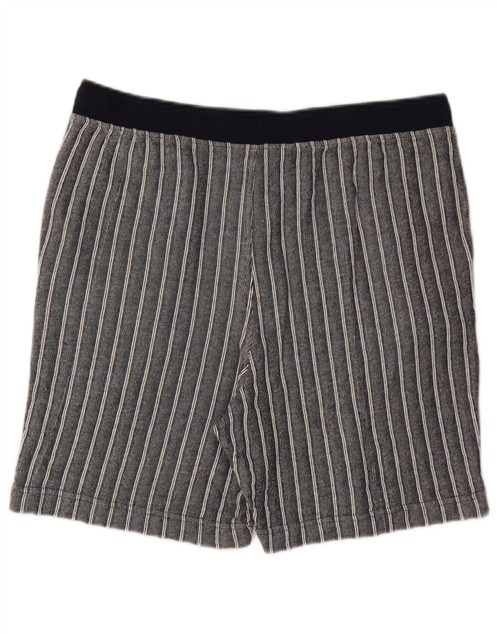 Marks & Spencer Pantalones cortos casuales para hombre de algodón a rayas azul marino grande
