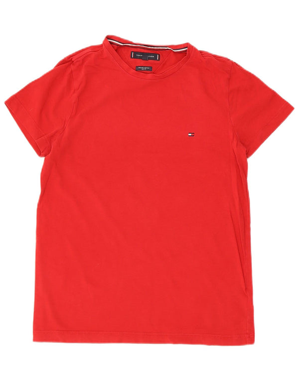 Tommy Hilfiger Camiseta Slim Fit para Hombre Top Small Red Cotton