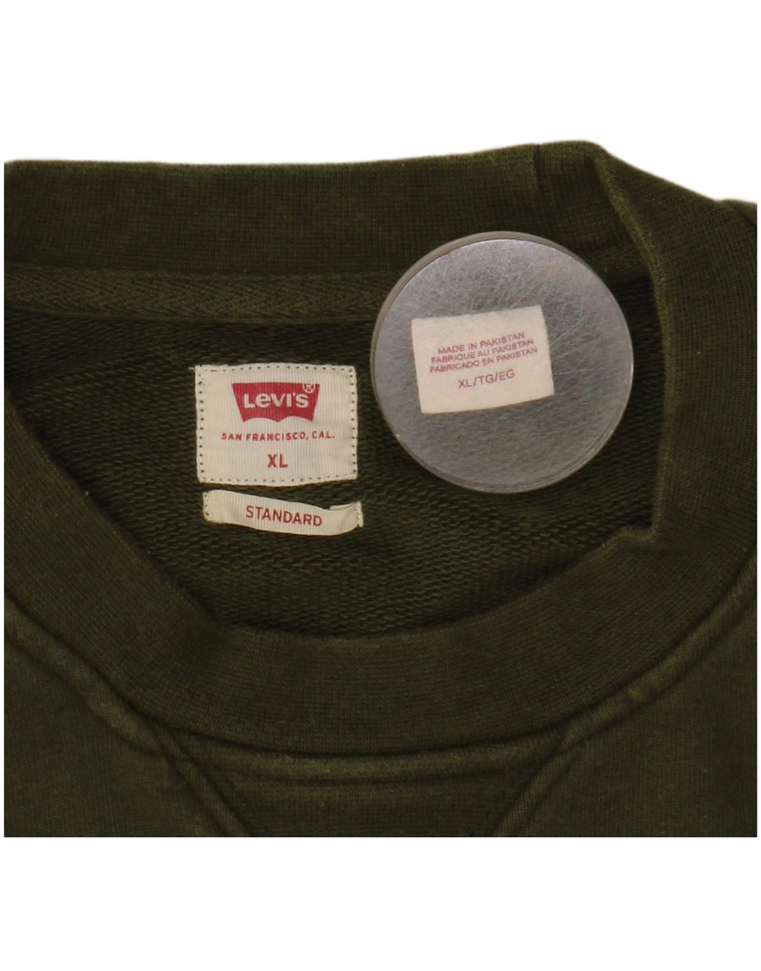 Levi's Hombre Standard Sudadera Jumper XL Caqui