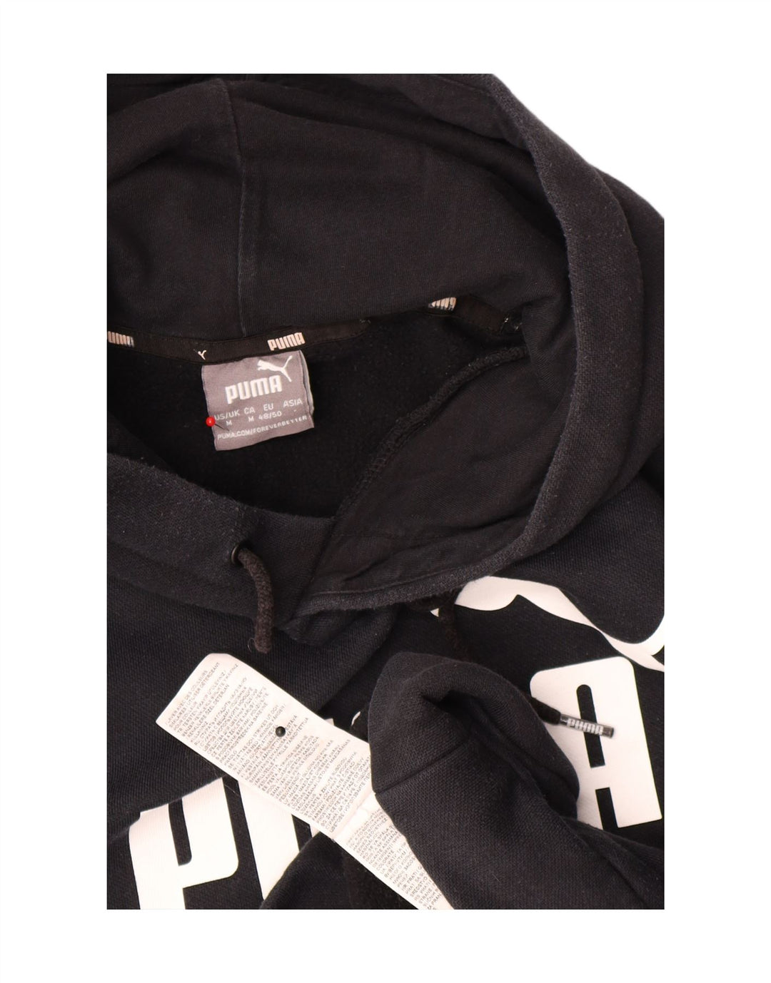 Puma Hombre Sudadera Con Capucha Gráfica Jersey De Algodón Negro Mediano