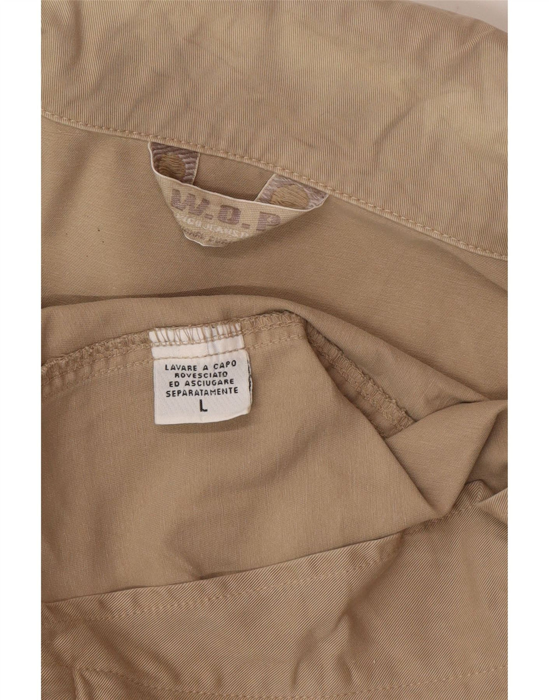 Vintage hombres bomber chaqueta Reino Unido 40 algodón beige grande