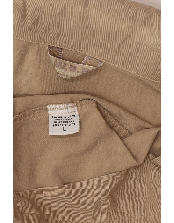 Vintage hombres bomber chaqueta Reino Unido 40 algodón beige grande