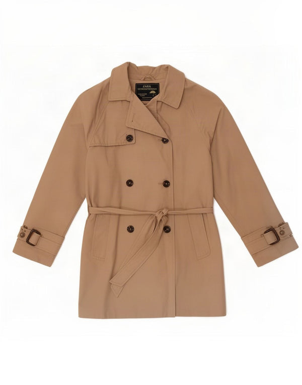 Zara Gabardina Niña Cruzada 11-12 Años Algodón Beige