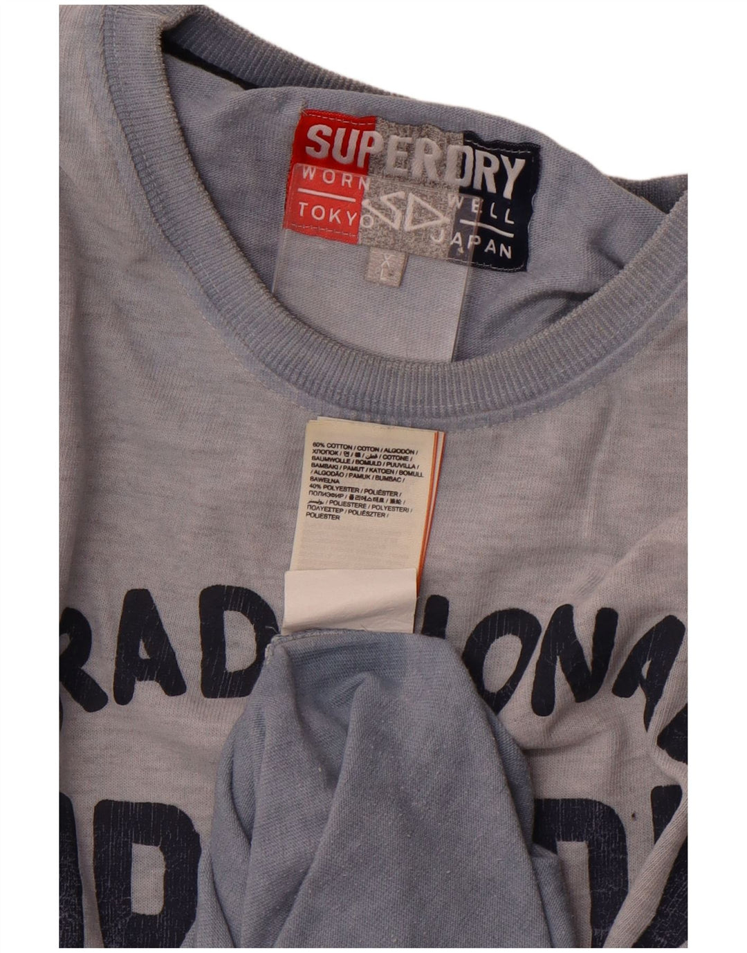 Superdry Camiseta gráfica para hombre Top XL de algodón teñido anudado azul