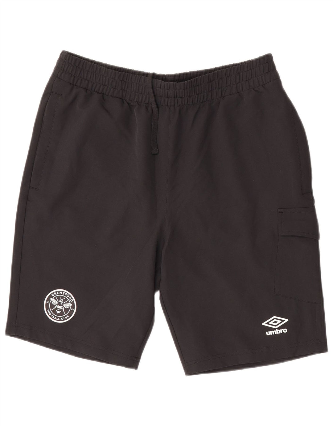Pantalones cortos deportivos Umbro Brentford FC para hombre, poliéster negro mediano