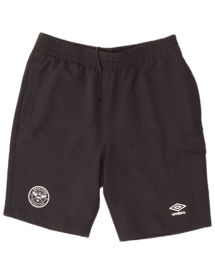Pantalones cortos deportivos Umbro Brentford FC para hombre, poliéster negro mediano