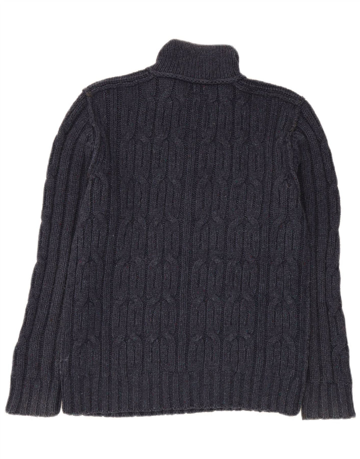 Jersey tipo jersey con cremallera en el cuello para hombre de Fat Face Lana de cordero azul marino medio