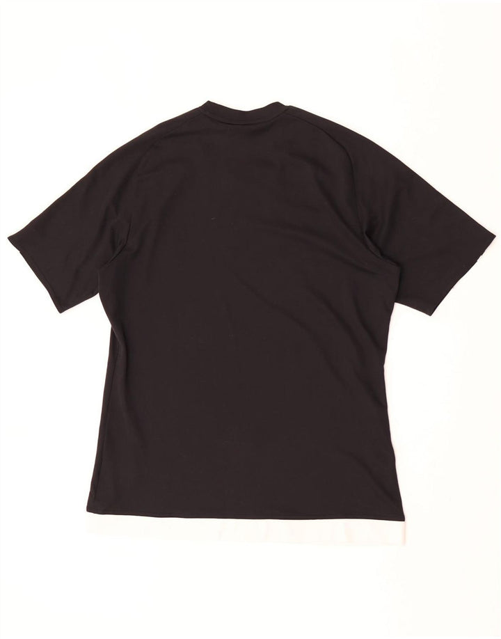 Adidas Mens Climalite Camiseta Top Medio Negro Poliéster