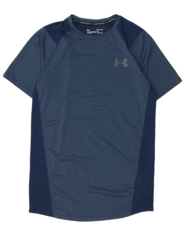 Under Armour Mens Heat Gear T-Shirt Top Small Navy Blue Polyester