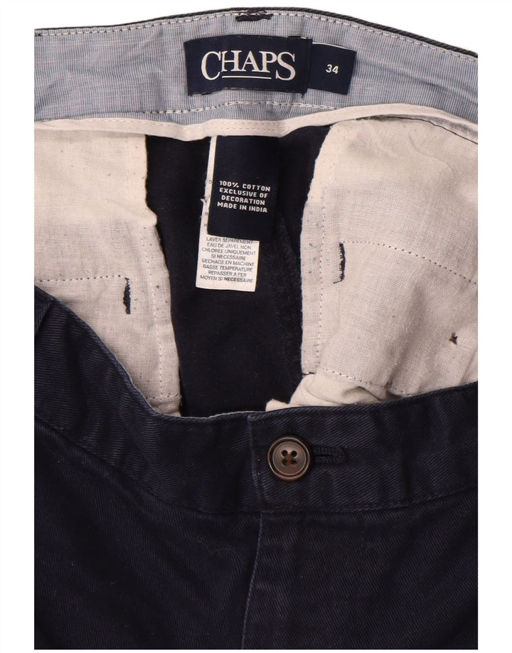 CHAPS Pantalones cortos chinos para hombre W34 Algodón azul marino grande