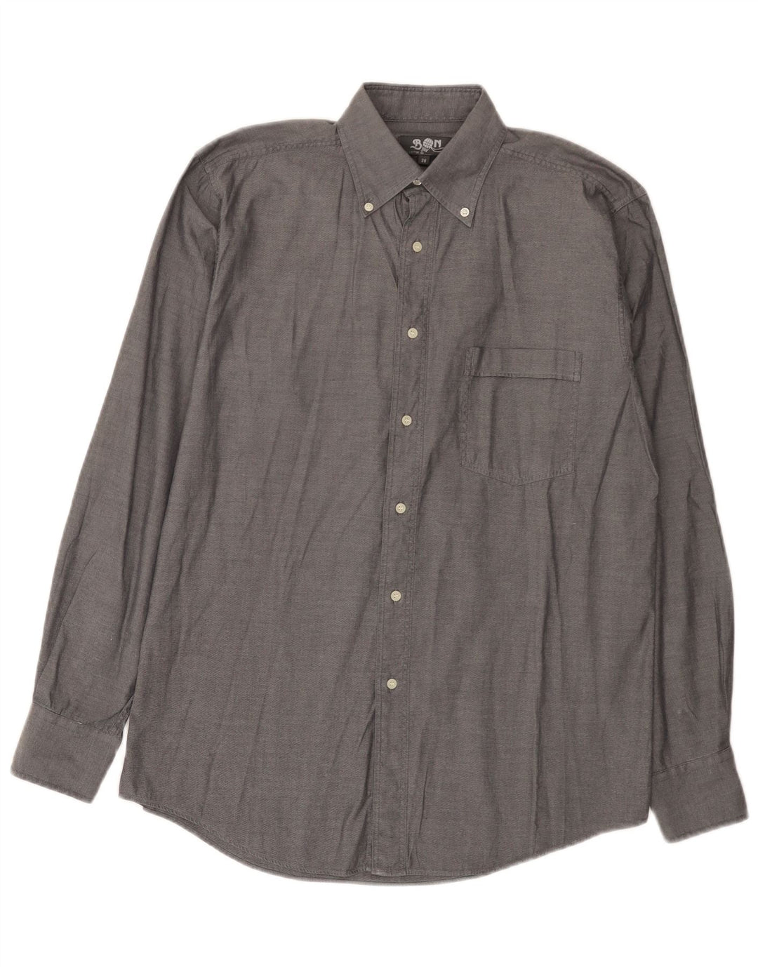 Camisa vintage para hombre talla 38 algodón gris medio