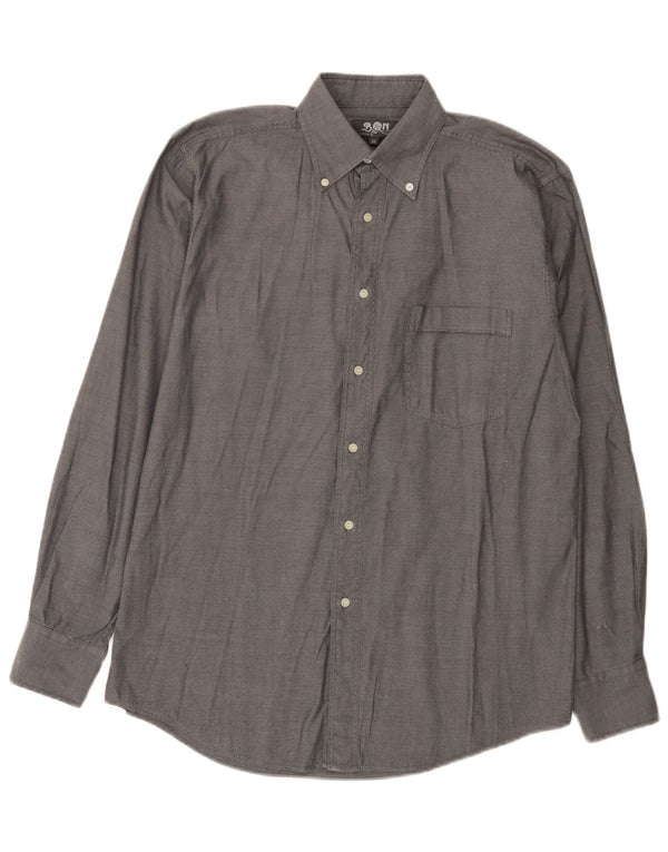 Camisa vintage para hombre talla 38 algodón gris medio