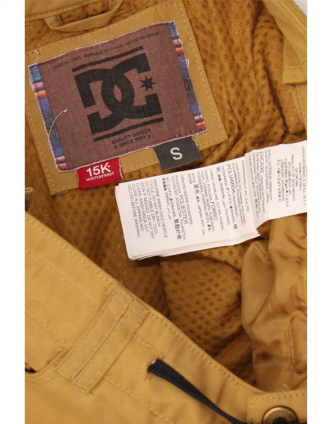 DC Pantalones de esquí cargo para mujer UK 10 Small Beige Nylon