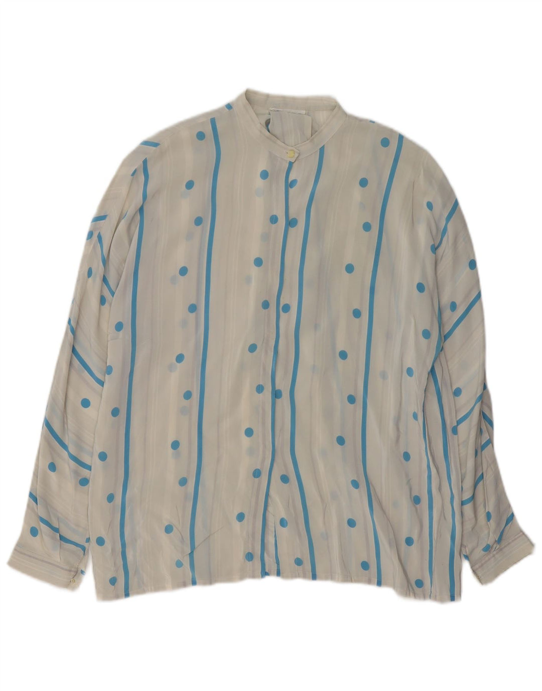 Vintage mujer camisa blusa Reino Unido 16 gran lunar blanco