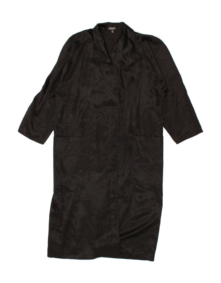 VINTAGE Womens Open Overcoat UK 12 Medium Black Vintage Vintage and Second-Hand Vintage from Messina Hembry 