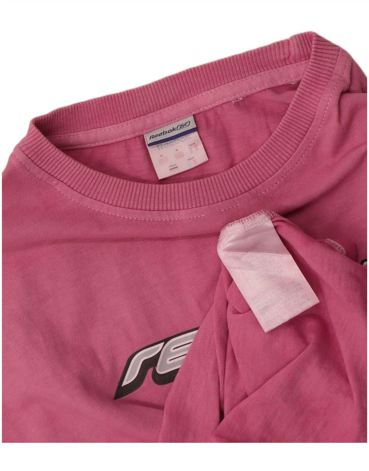 REEBOK Camiseta gráfica para mujer Top UK 18 XL Algodón rosa
