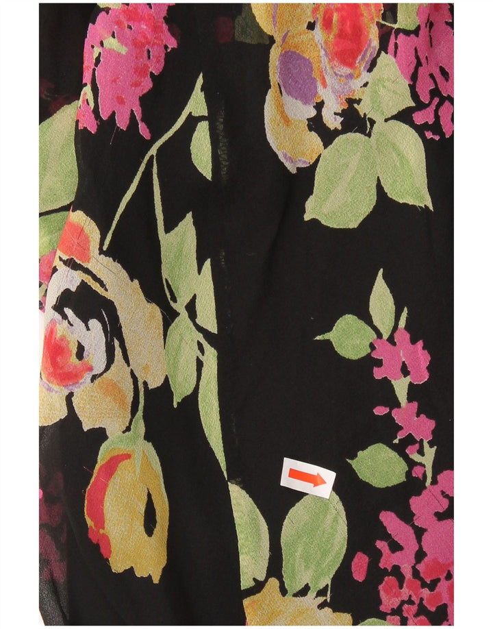 SUPERIOR Vestido lencero para mujer IT 44 Seda floral negra mediana