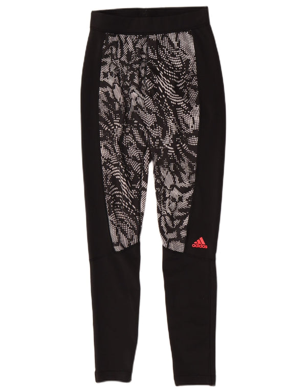 Adidas Leggings Climalite para mujer UK 4/6 XS Negro Animal Print Poliéster