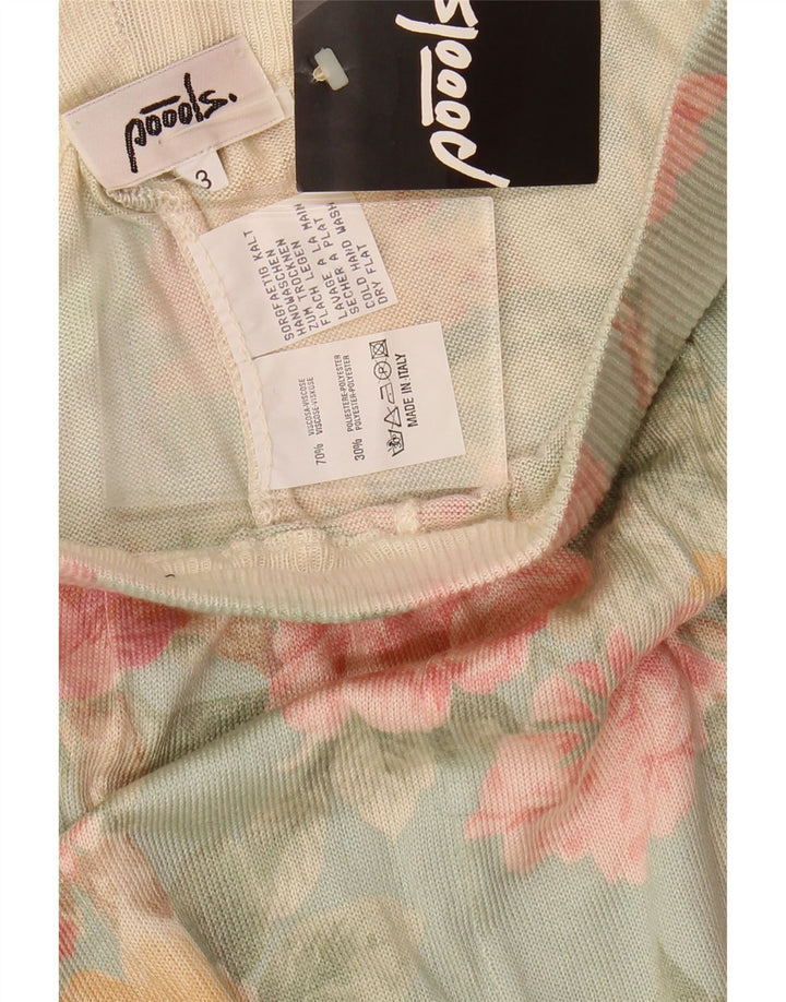 Leggings vintage para mujer Reino Unido 12 Viscosa floral azul medio