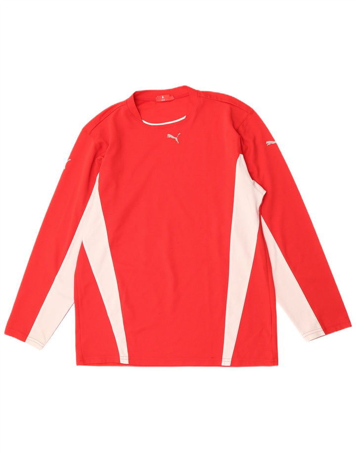 Puma Camiseta de manga larga para hombre XL Rojo Colorblock