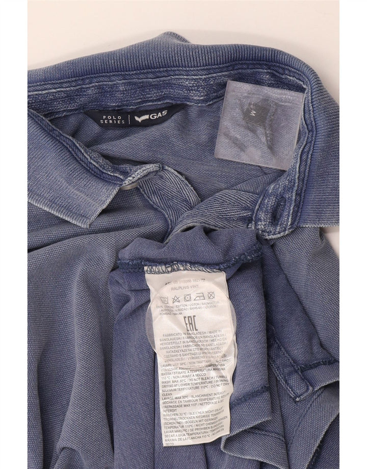 Polo Gas Hombre Algodón Azul Medio