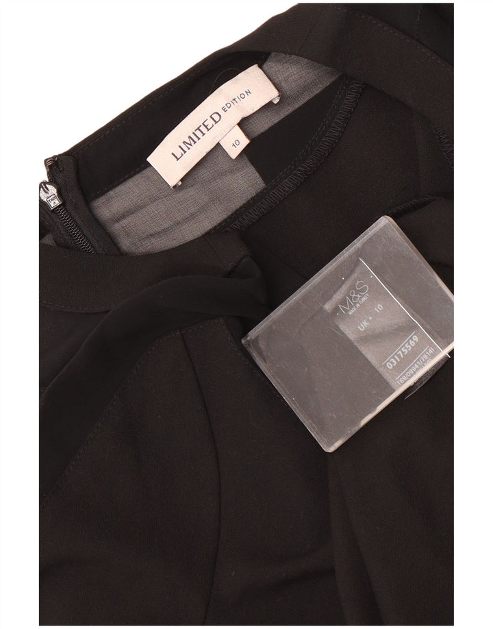 Marks & Spencer Vestido recto de manga 3/4 para mujer UK 40 Pequeño Poliéster negro
