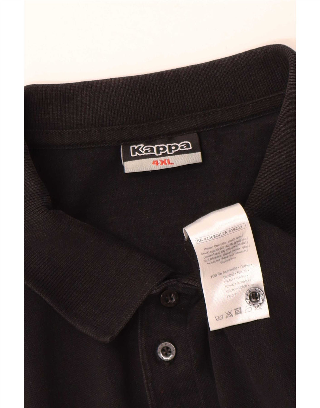 Kappa Polo Hombre 4XL Algodón Negro