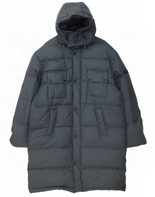 Diadora Abrigo acolchado con capucha para hombre UK 40 Large Poliamida azul marino