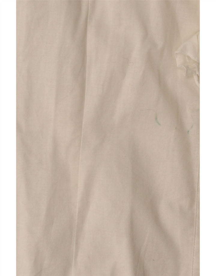 BENETTON Camisa con volantes en la parte delantera para mujer UK 44 Large Off White