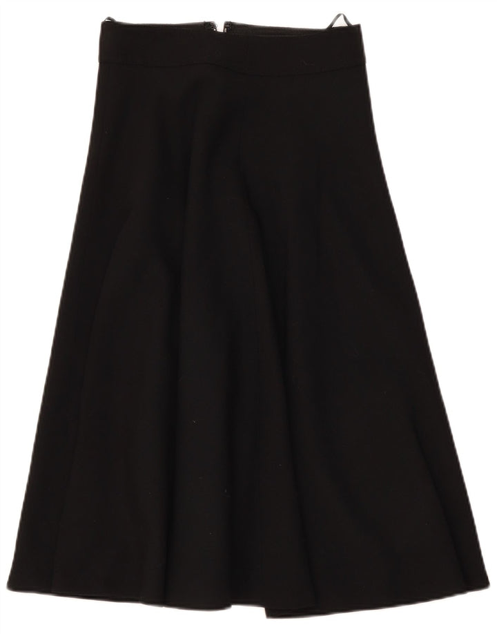 Vintage mujer cintura alta A-Line falda W28 medio negro