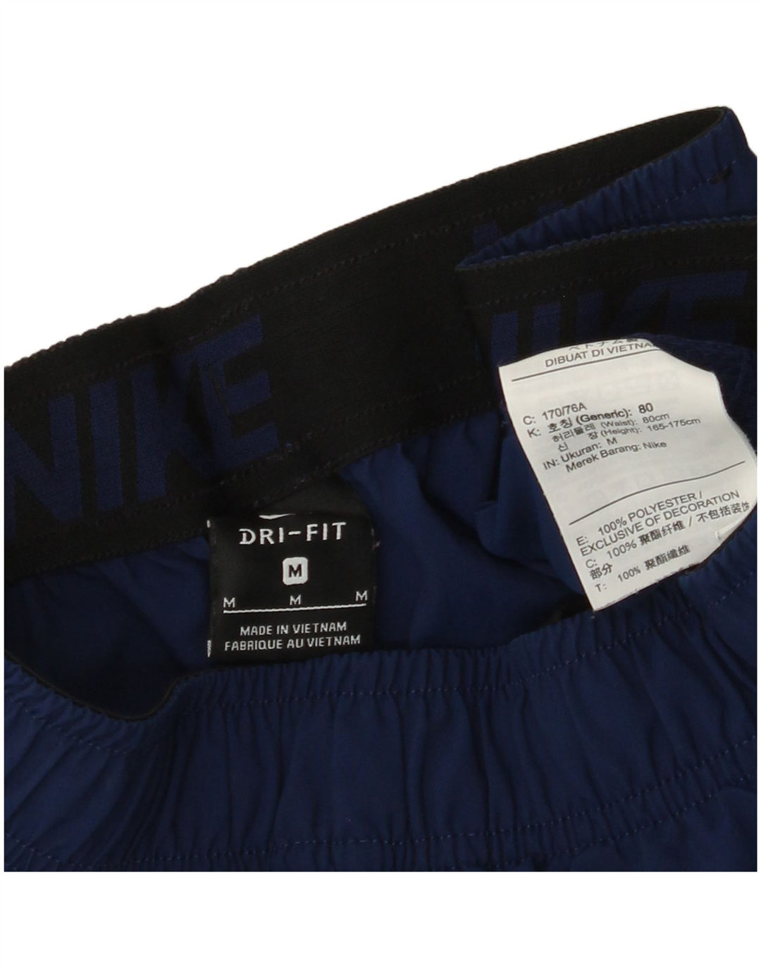 NIKE Pantalones cortos deportivos Dri Fit Graphic para hombre Poliéster azul marino mediano