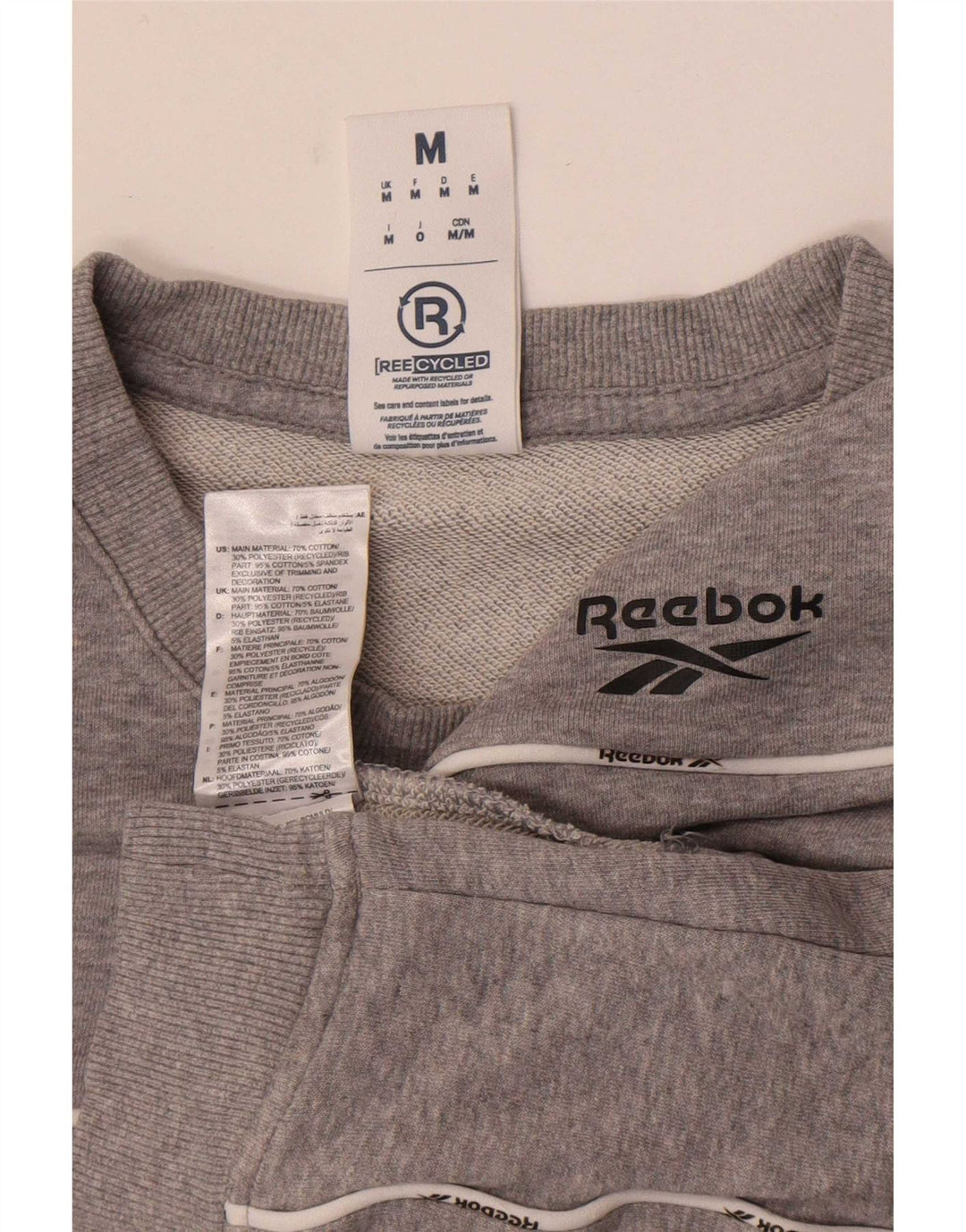 Sudadera Reebok Hombre Jumper Gris Medio Algodón