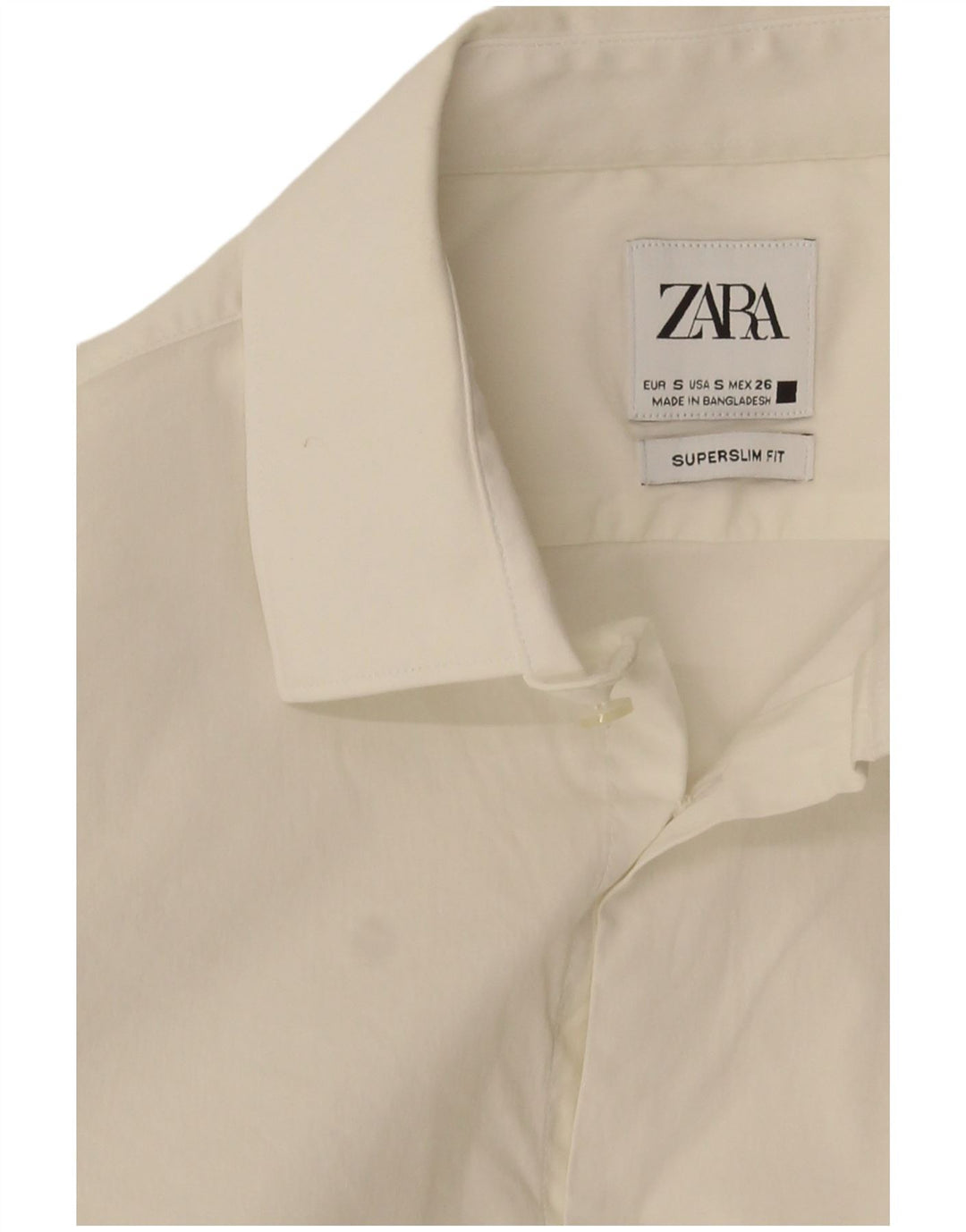 Zara Hombre Camisa Super Slim Fit Pequeña Blanca