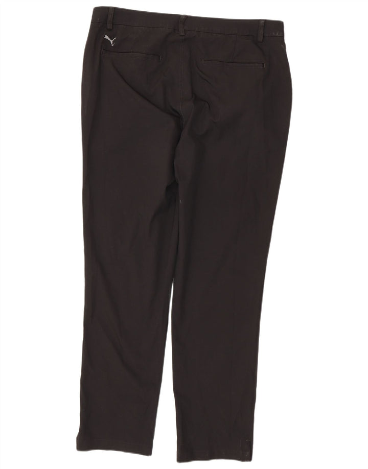 PUMA Pantalón chino ajustado para hombre W36 L32 Poliéster negro