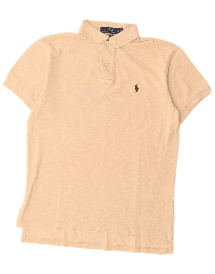 POLO RALPH LAUREN Polo de ajuste personalizado para hombre pequeño algodón beige