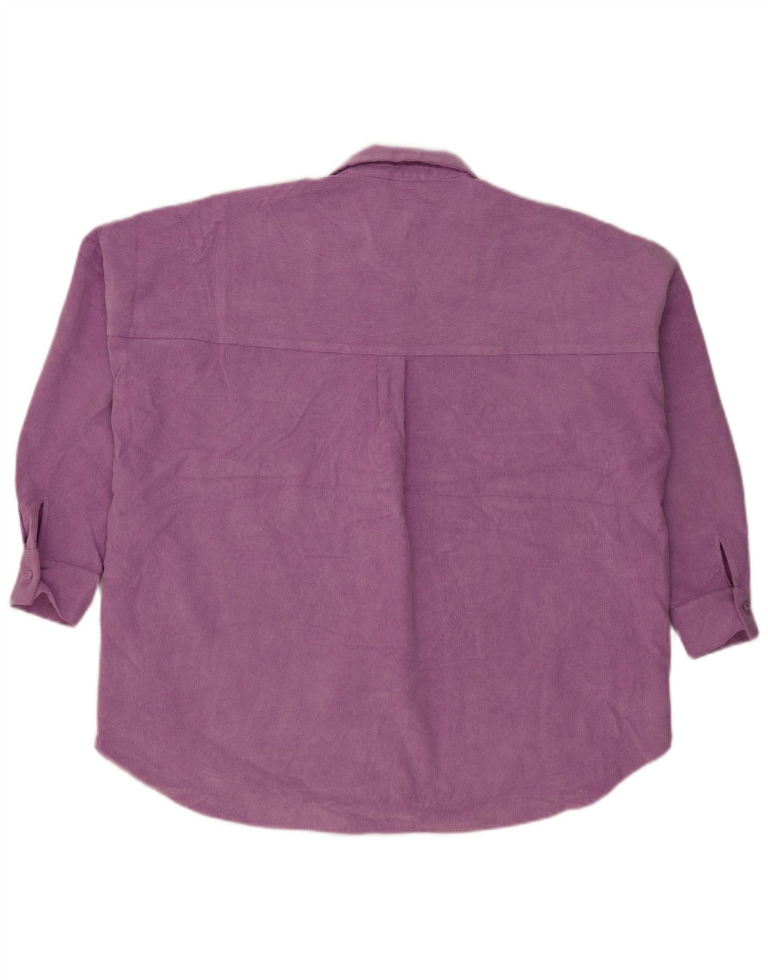 Zara Mujer Camisa De Pana Extragrande UK 44 Poliéster Morado Medio