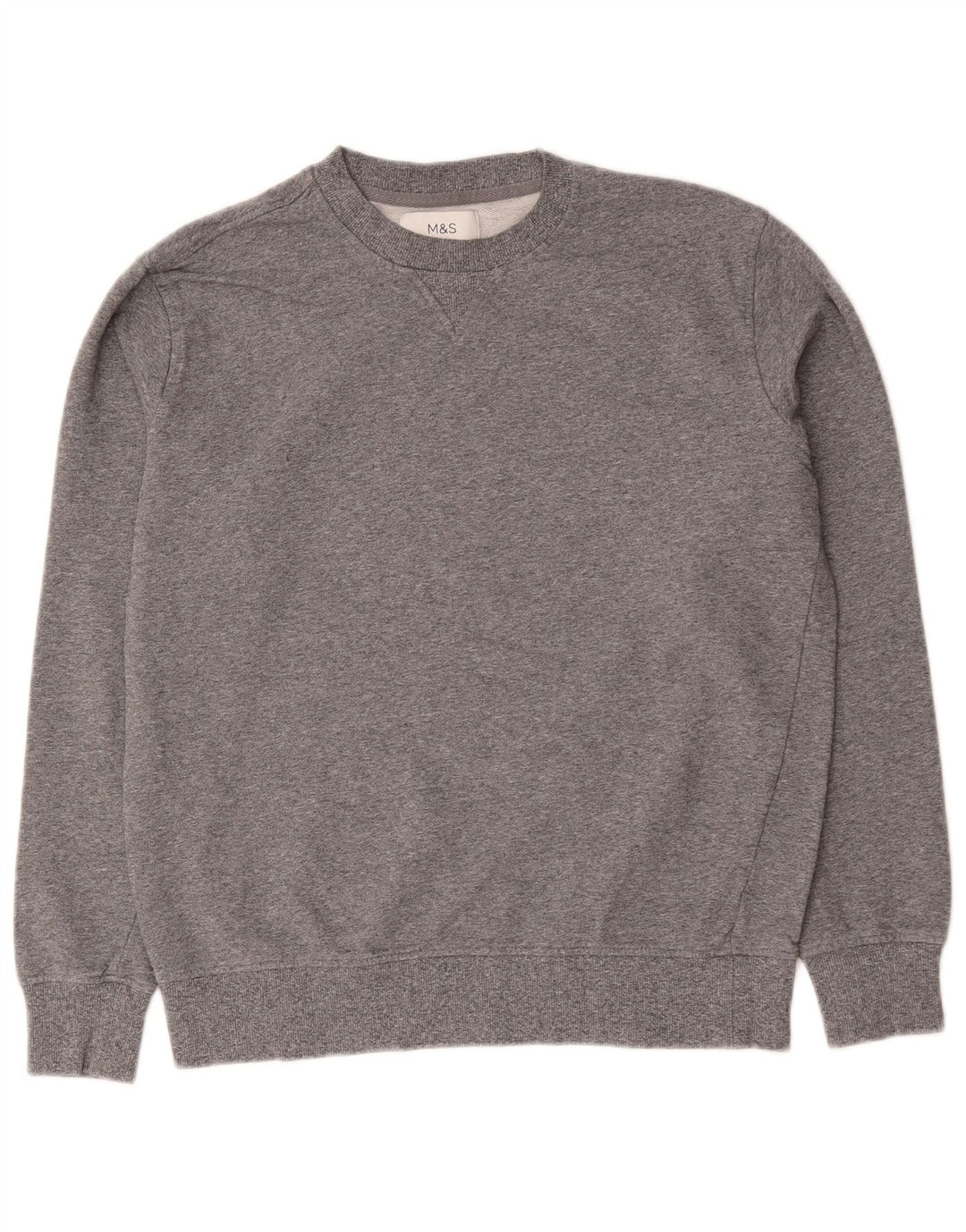 Marks & Spencer Hombre Sudadera tipo jersey de algodón moteado en gris medio