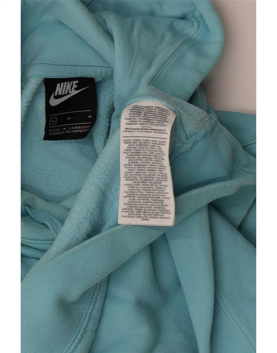 Nike Jersey con capucha para hombre, color azul medio, algodón