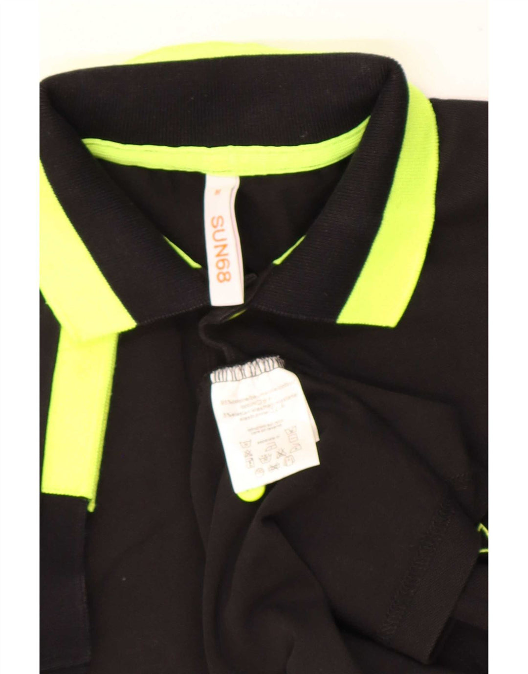Polo Sun68 para hombre de algodón color block en negro mediano