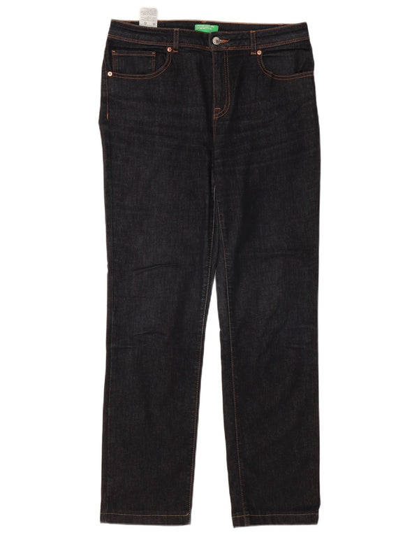 BENETTON Vaqueros Rectos Mujer W31 L30 Azul Marino Algodón