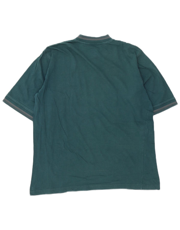 Adidas Hombre Camiseta Top Grande Algodón A Rayas Verde