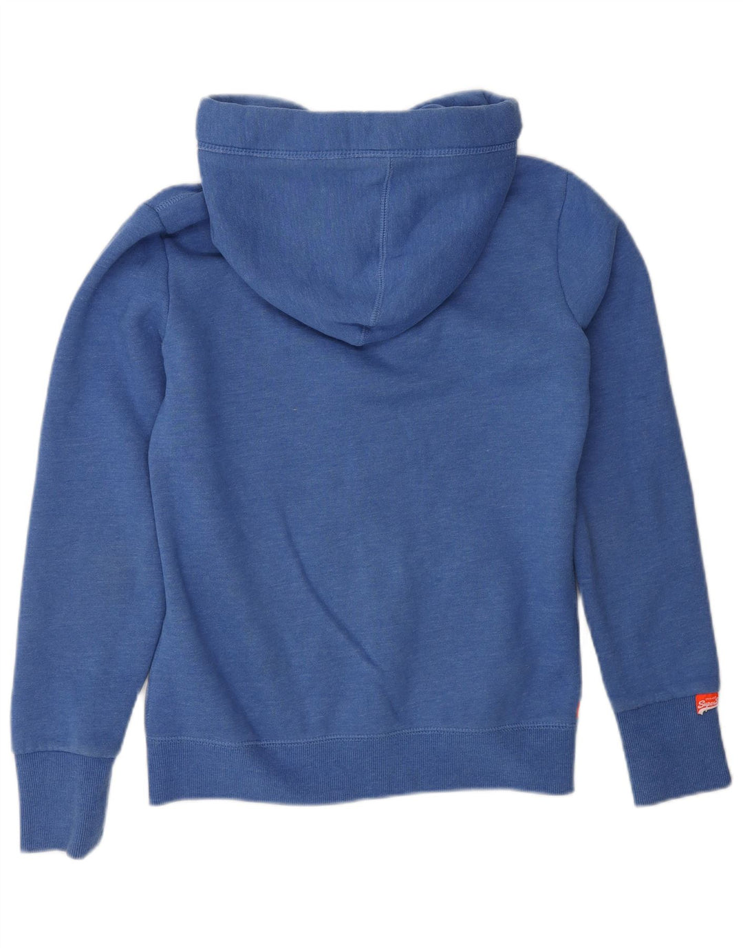 SUPERDRY Suéter con capucha y cremallera para mujer UK 10 Small Blue Cotton
