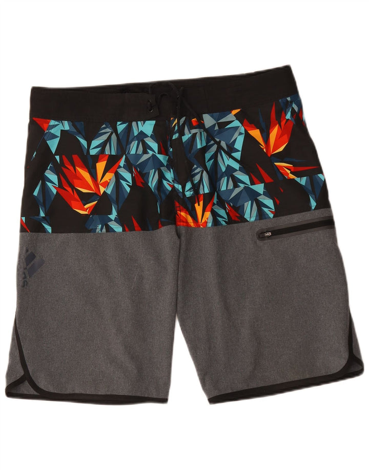 Bañador Adidas Hombre Gris Medio Geométrico Poliéster